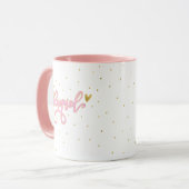 Mug Raquel - Lettre rose et or (Devant gauche)