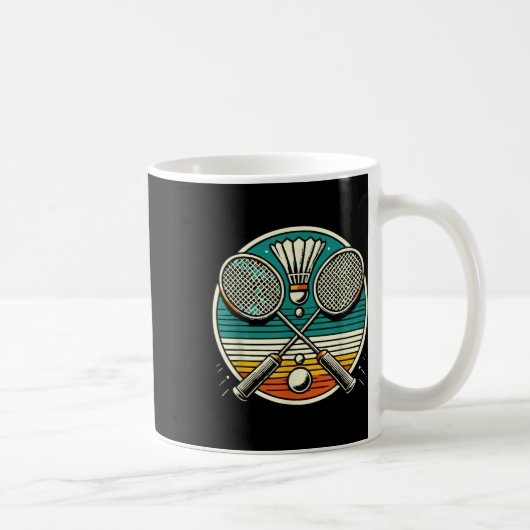 Mug Raquettes de badminton vintage volants raquettes c (Droite)