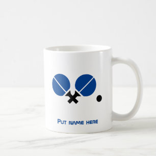 Mug Raquettes de ping-pong de ping-pong et bleu boule