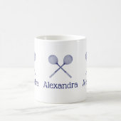 Mug Raquettes de squash croisées bleues (Centre)
