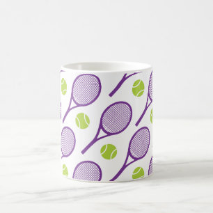 Mug Raquettes de tennis en diagonale violette