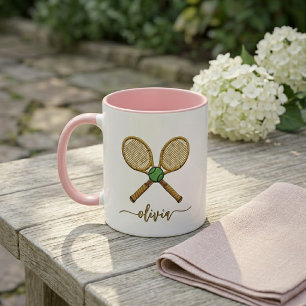 Mug Raquettes de tennis personnalisées avec votre nom