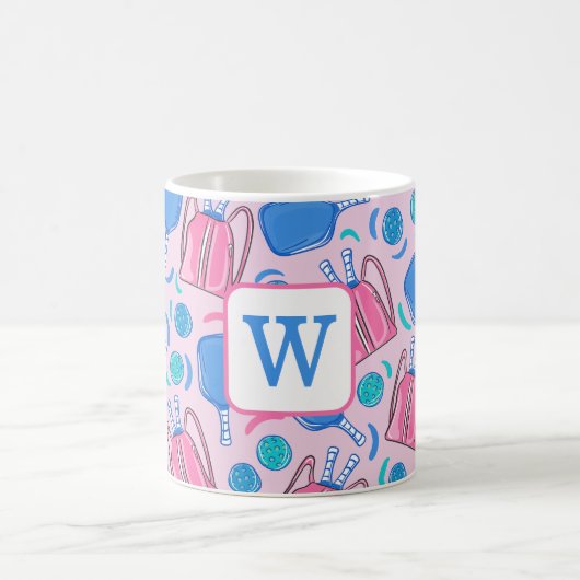 Mug Raquettes et ballons de Pickleball Monogrammés Ros (Centre)