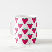 Mug Raspberry Berry Pink Fruit Pattern (Devant gauche)