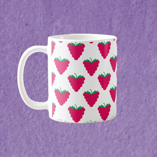 Mug Raspberry Berry Pink Fruit Pattern