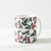 Mug Raspberry Fruit Leaves Illustration Pattern (Devant droit)