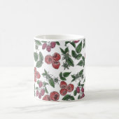 Mug Raspberry Fruit Leaves Illustration Pattern (Centre)