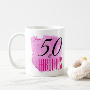 Mug Raspberry Paint Splash Design 50 & Fabulous Party