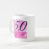 Mug Raspberry Paint Splash Design 50 & Fabulous Party (Devant gauche)