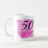 Mug Raspberry Paint Splash Design 50 & Fabulous Party (Gauche)