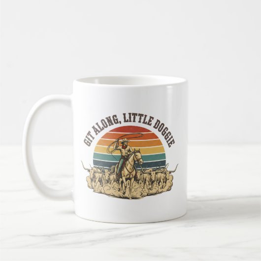 Mug Rassemblement de bétail de cowboy occidental (Gauche)