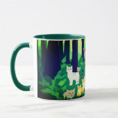 Mug Rassemblement de chats dans une clairière de forêt (Gauche)