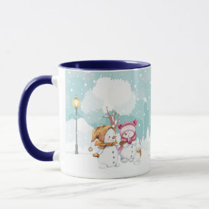 Mug Rassemblement Et Jeu De Snowmen En Saison De Vacan