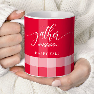 Mug Rassembler Happy Chute Rouge & Blanc Buffalo Check