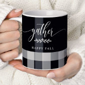 Mug Rassembler Happy Fall Black & White Buffalo Check