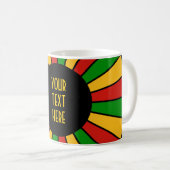 Mug RASTAFARI FLAG BOUTON RAYS + votre signe ou votre  (Devant droit)