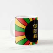 Mug RASTAFARI FLAG BOUTON RAYS + votre signe ou votre  (Devant gauche)
