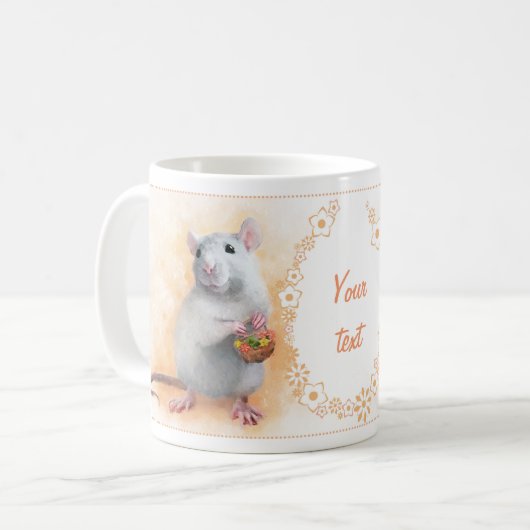 Mug Rat avec des fleurs (Devant gauche)