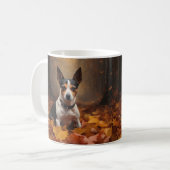 Mug Rat Terrier à l'automne Feuilles automne Inspire (Devant gauche)