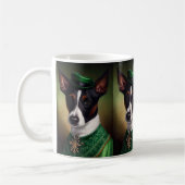 Mug Rat Terrier Chien en robe de fête St. Patrick (Gauche)
