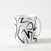 Mug Rat tribal noir et blanc (Devant droit)
