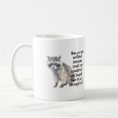 Mug Raton laveur curieux avec citation drôle sur les c (Gauche)