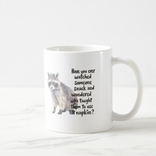 Mug Raton laveur curieux avec citation drôle sur les c (Droite)