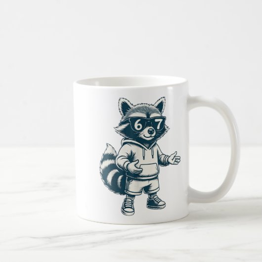 Mug Raton laveur drôle 67 Mème Six Sept (Droite)