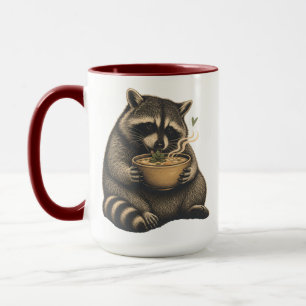 Mug Raton laveur drôle buvant de la soupe chaude