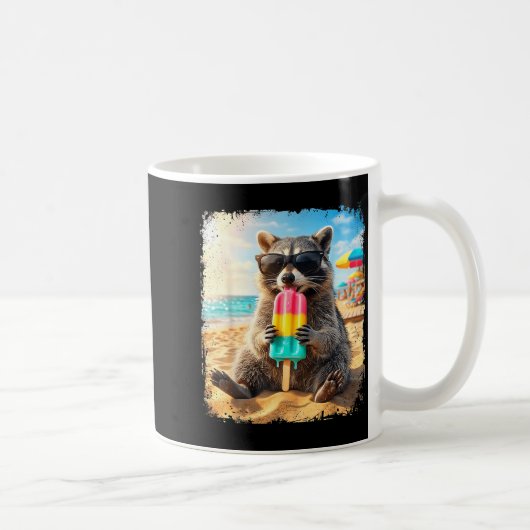Mug Raton laveur drôle mangeant une sucette animale d' (Droite)