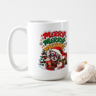 Mug Raton laveur festif Arbre de Noël Chocolat chaud M