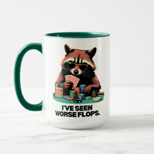 Mug Raton laveur joueur de poker J'ai vu pire flop