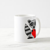 Mug Raton laveur mignon de bande dessinée tenant le (Devant droit)