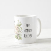 Mug Ratons laveurs Oiseau sur Banc Meilleurs Amis Pour (Devant droit)