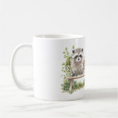Mug Ratons laveurs Oiseau sur Banc Meilleurs Amis Pour (Gauche)