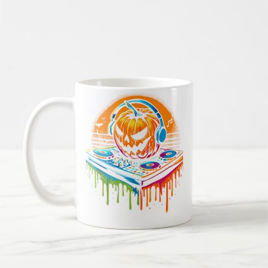 Mug Rave Techno Halloween Pumpkin Edm Festival Funny (Gauche)