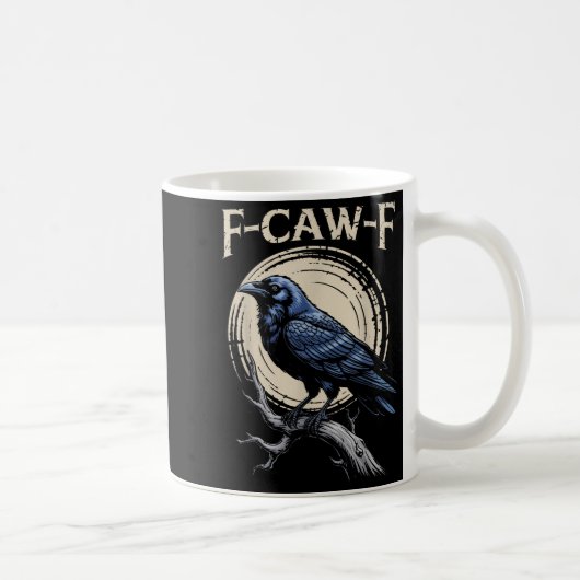 Mug Raven Crow F-craw-f Oiseau d'Halloween Fcawf Gothi (Droite)