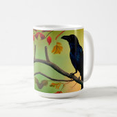 Mug Raven De Plaisir Perché Sur La Boule De Café Branc (Devant droit)