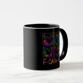 Mug Raven F-Caw-F Colorful Neon Goth Bird Funny  (Devant droit)