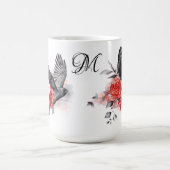 Mug Raven Gothic Roses Aquarelle Imaginaire Art Monogr (Centre)