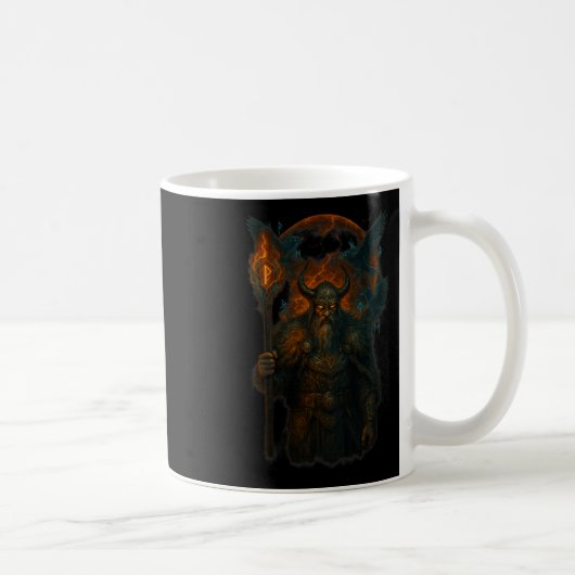 Mug Raven Viking Halloween Design Norse Sorcerer Moon (Droite)