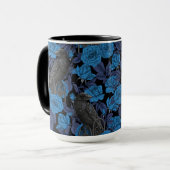 Mug Ravins et roses bleus (Devant gauche)