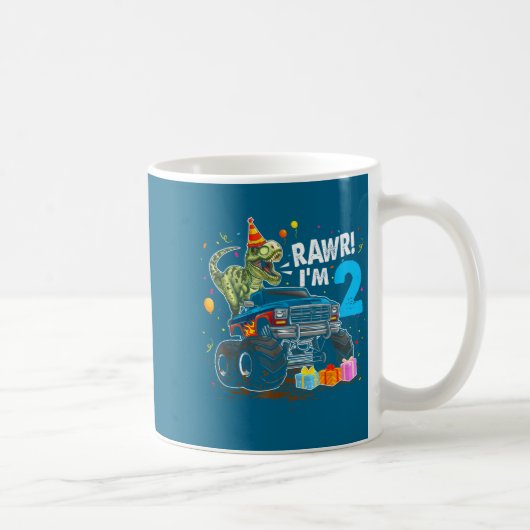 Mug Rawr I'm 2 2nd Birthday T Rex Dinosaur Funny Party (Droite)