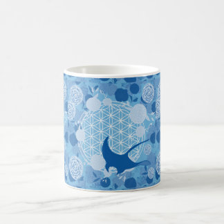 Mug ray, fleur de vie, bleu, mandala, zen, chakra, pat