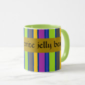 Mug rayé "À mon bonbon préféré" (Devant droit)