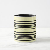 Mug rayé beige et noir — Calme, Chic, Intemporel (Centre)