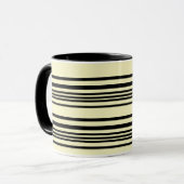 Mug rayé beige et noir — Calme, Chic, Intemporel (Devant gauche)