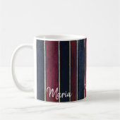 Mug rayé bleu de Bourgogne et noir (Gauche)
