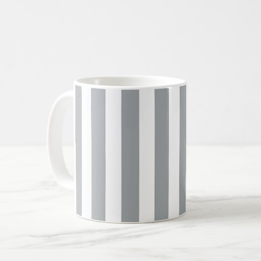 Mug rayé gris et blanc (Devant gauche)