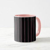 Mug rayé noir et rose (Devant droit)